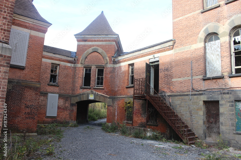 Abandoned Brick Asylum Building