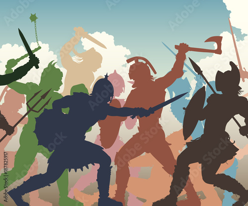 Battle melee illustration