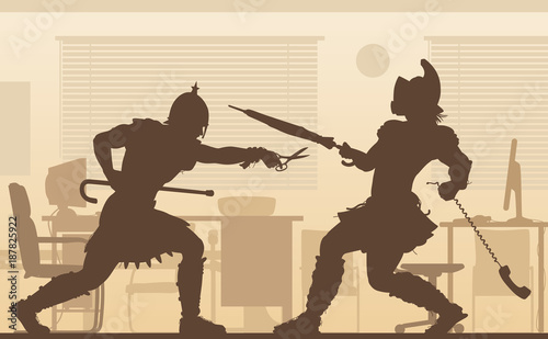 Office gladiators illustration
