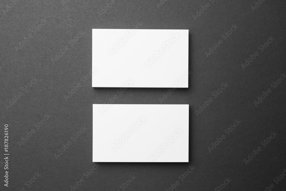 Business card on black background Business card on black background
