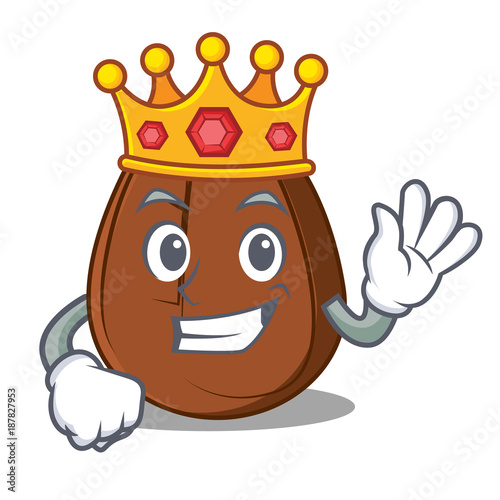 King coffee bean mascot cartoon