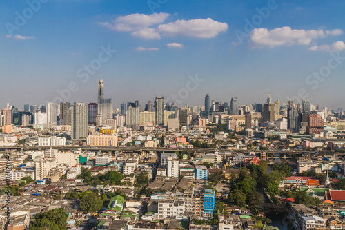 Cityscape and building of Bangkok in daytime  Bangkok is the capital of Thailand and is a popular tourist destination.