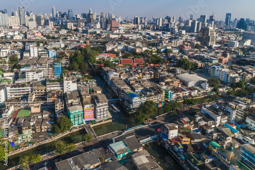 Cityscape and building of Bangkok in daytime  Bangkok is the capital of Thailand and is a popular tourist destination.