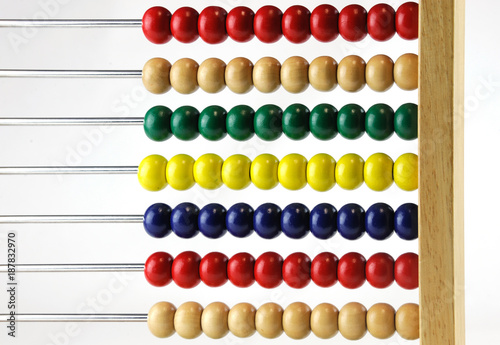 close up on colorful abacus for kids early education