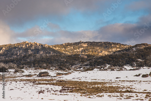Mount Buffalo, winter view at the top of the snow mountain
