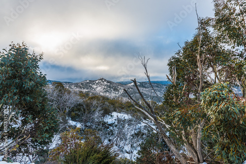 Mount Buffalo  winter view at the top of the snow mountain