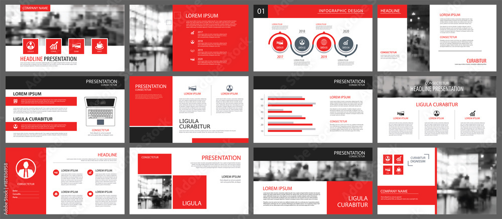 Red and white element for slide infographic on background. Presentation template. Use for business annual report, flyer, corporate marketing, leaflet, advertising, brochure, modern style.