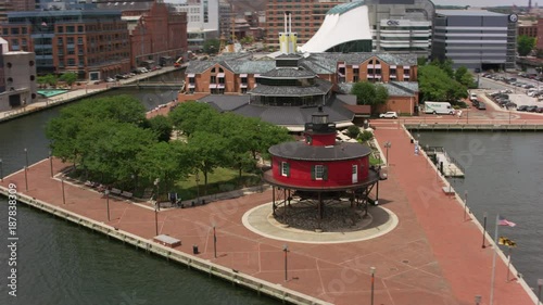 Aerial view of Seven Foot Knoll Lighthouse photo