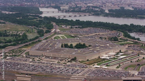 Washington, D.C. circa-2017, Aerial view of the Pentagon.  Shot with Cineflex and RED Epic-W Helium. 