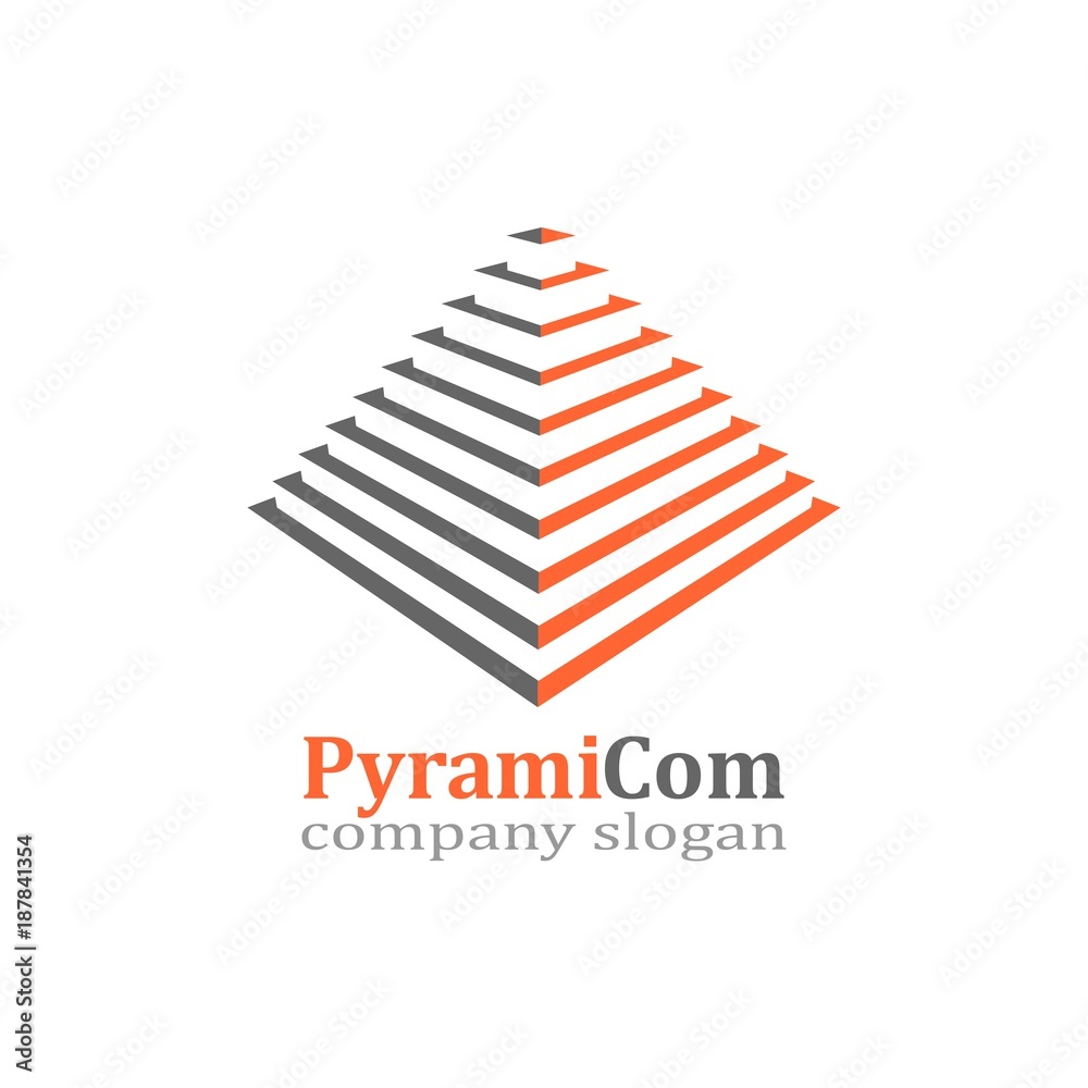 Fototapeta premium Abstract Pyramid Logo Template. Progress Business Symbol