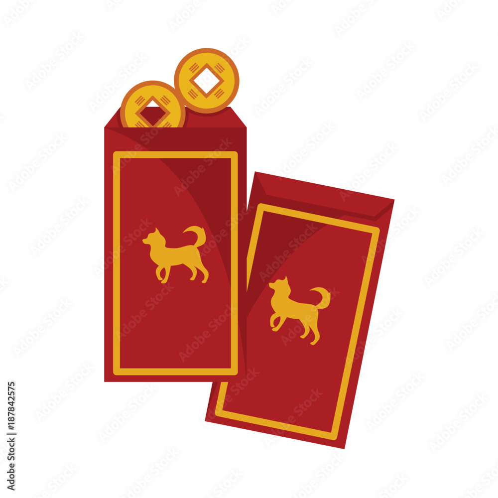 Hongbao Red Envelopes Gold Vector Illustration Graphic Hongbao Red Envelopes Gold Vector Illustration Graphic