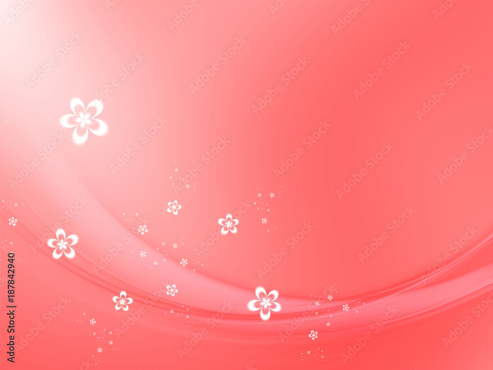Abstract white small flowers on a pink background