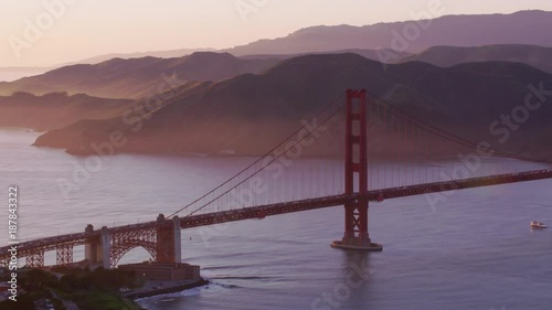 San Francisco, California circa-2017, Aerial view of Golden Gate bridge