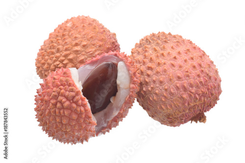 Lychee isolated on white photo