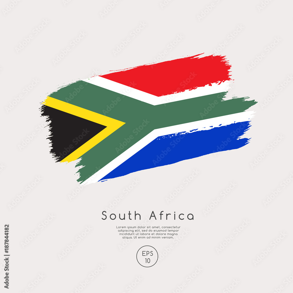 Flag of South Africa in Grunge Brush Stroke : Vector Illustration Flag of South Africa in Grunge Brush Stroke : Vector Illustration