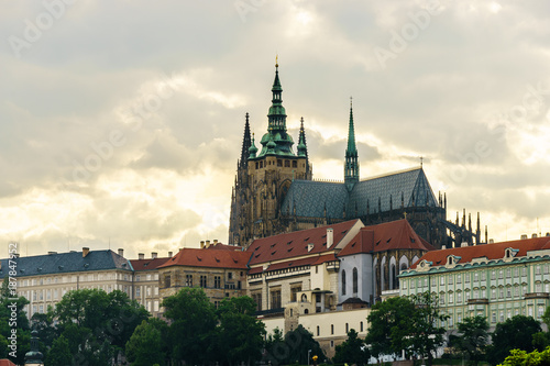 streets and churches of old town Prague © lakkot