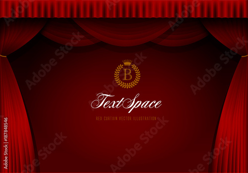 Red curtain background illustration (landscape) 