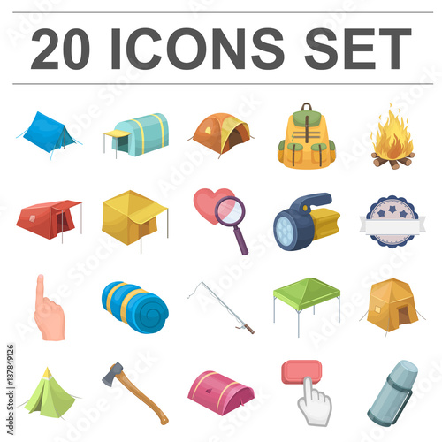Different kinds of tents cartoon icons in set collection for design. Temporary shelter and housing vector symbol stock web illustration.