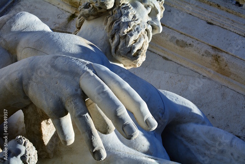 Sculpture of Ancient Roman allegory of Tiber River. Rome. Italy.