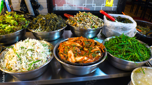 Korean vegetable foods at Seoul Gwangjang market  photo