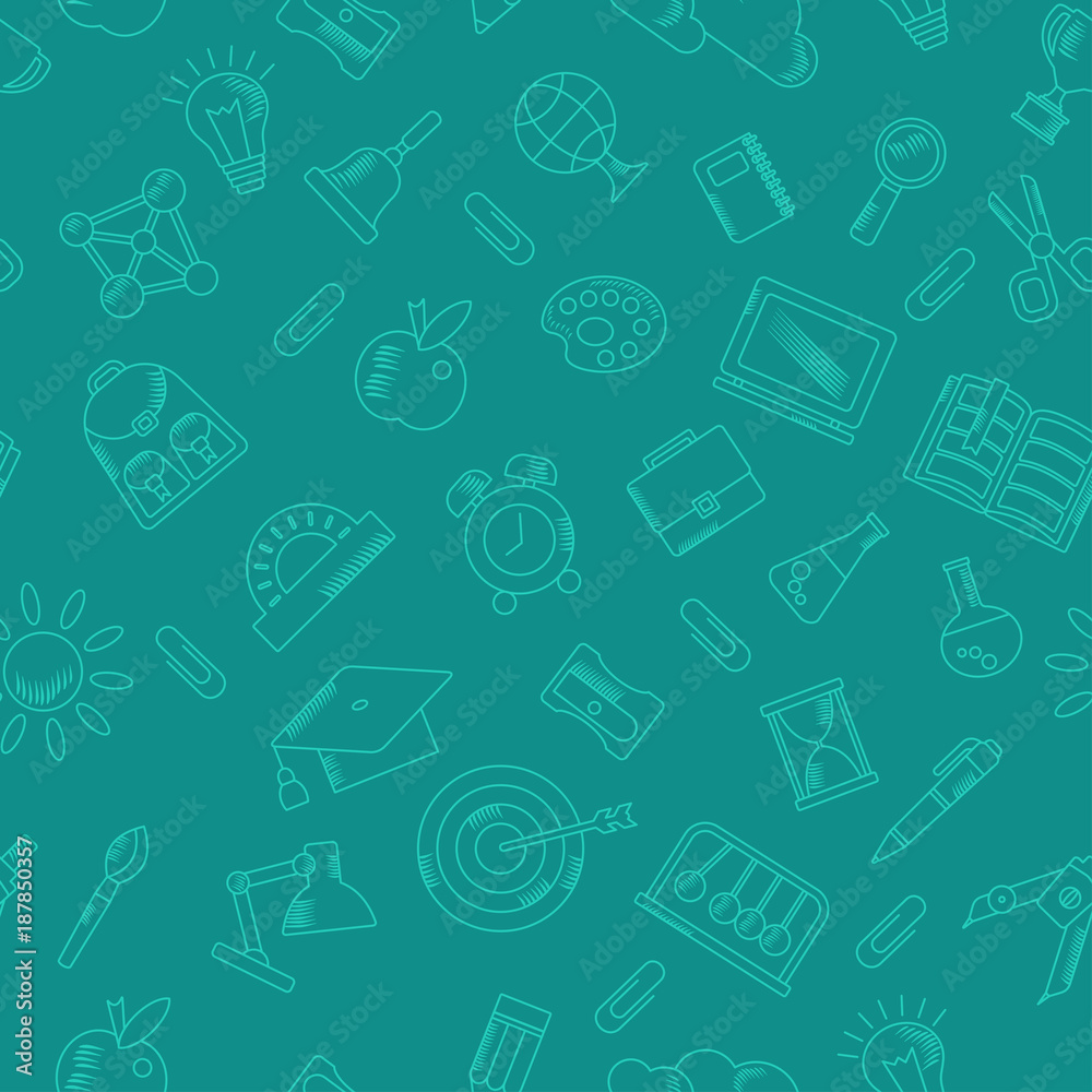 blue school seamless pattern