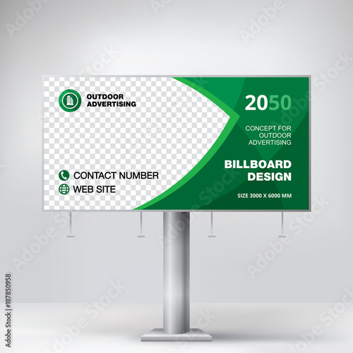Billboard banner, modern design for outdoor advertising, template for posting photos and text, graphic background vector
