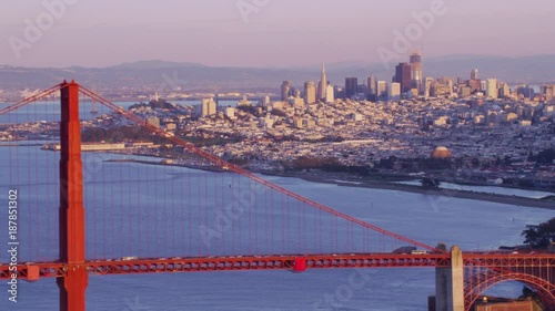 San Francisco, California circa-2017, Aerial view of Golden Gate bridge