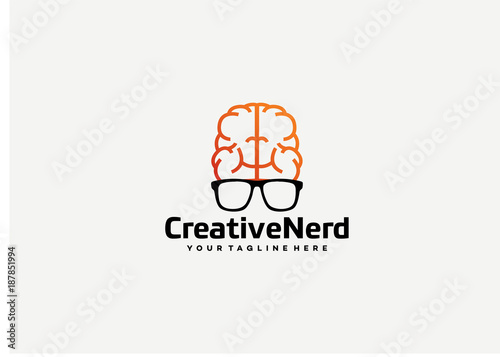 Creative Nerd Logo Template Design Vector, Emblem, Design Concept, Creative Symbol, Icon