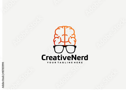 Creative Nerd Logo Template Design Vector, Emblem, Design Concept, Creative Symbol, Icon