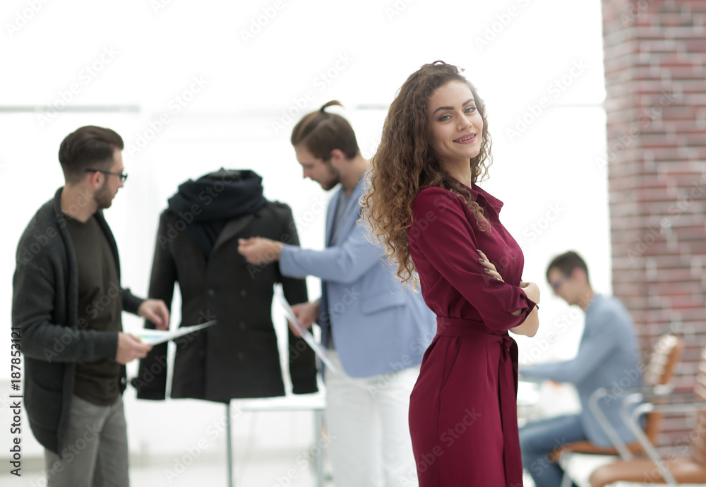 fashion designer, on Studio background. fashion designer, on Studio background.