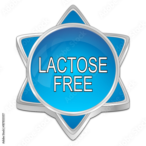Lactose free Button - 3D illustration