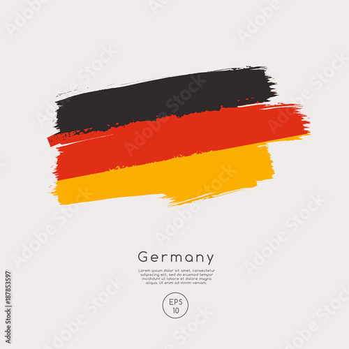 Flag of Germany in Grunge Brush Stroke   Vector Illustration
