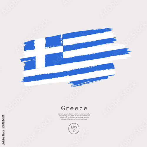 Flag of Greece in Grunge Brush Stroke : Vector Illustration
