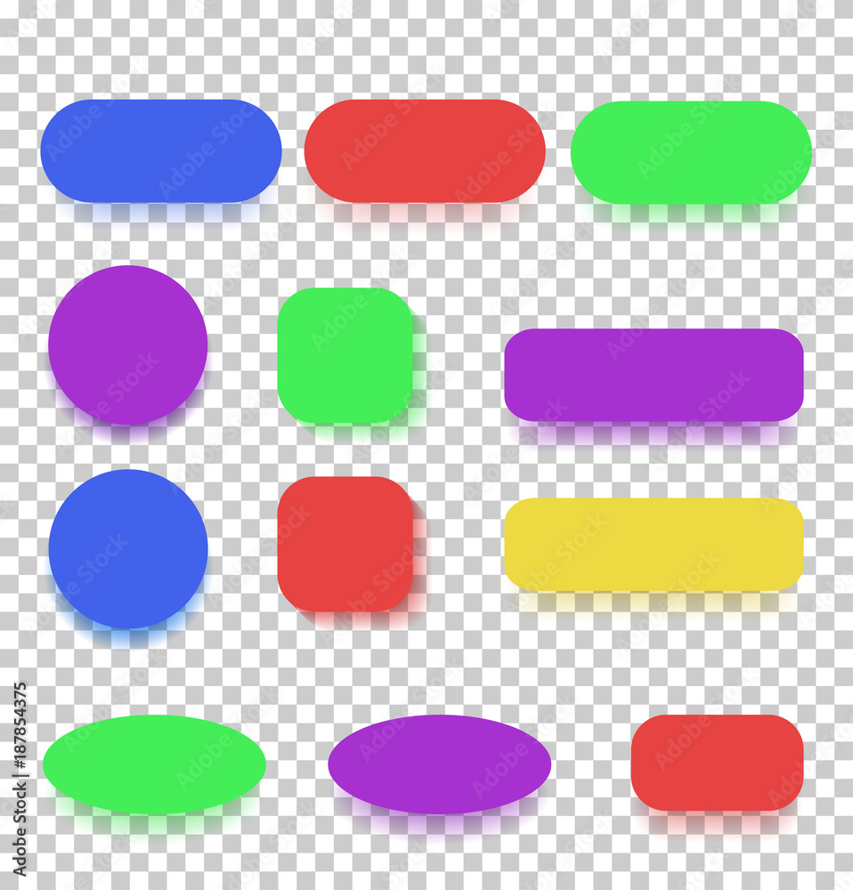 Set of button with shadow. Vector Set of button with shadow. Vector
