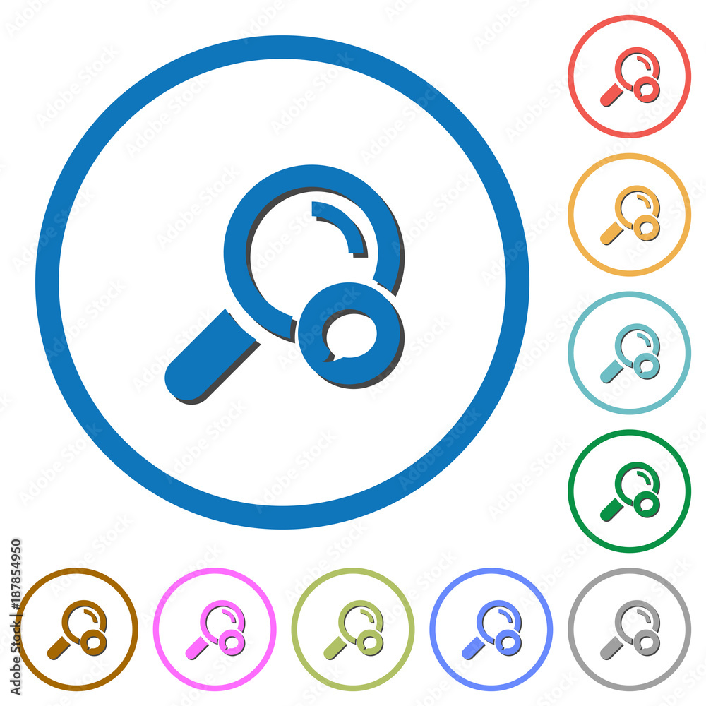 Search comment icons with shadows and outlines Search comment icons with shadows and outlines
