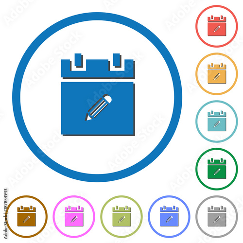 Edit schedule item icons with shadows and outlines