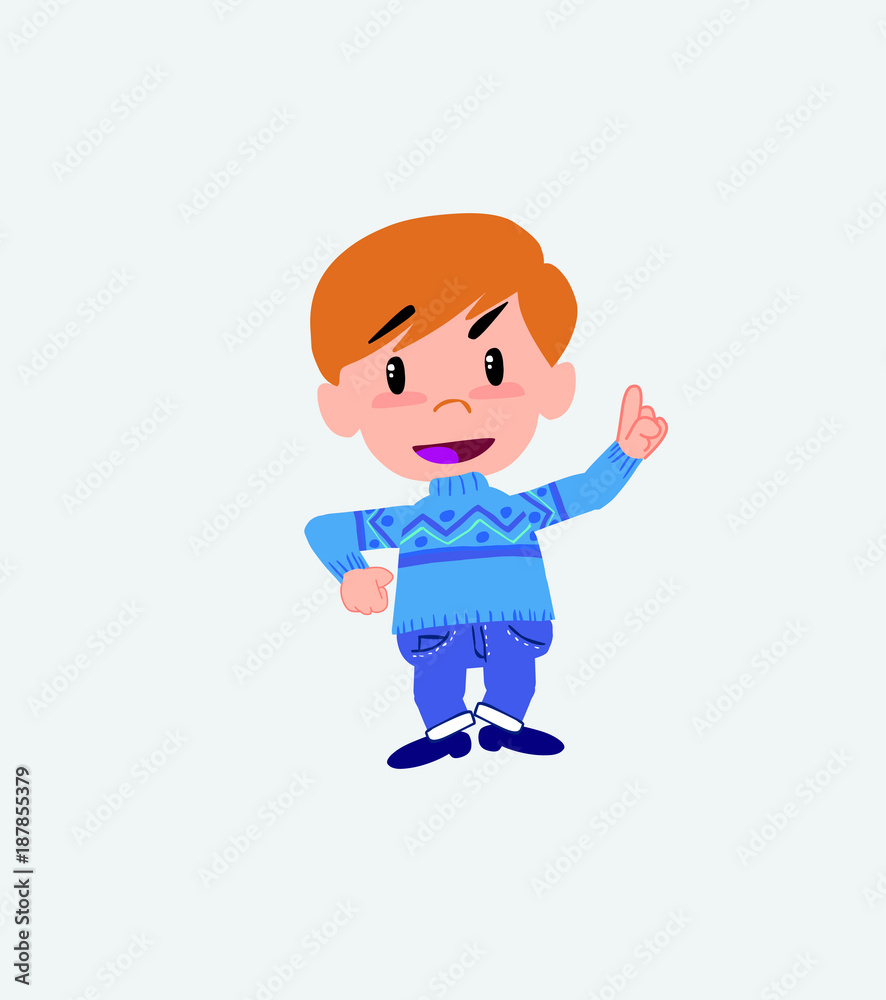 White boy in jeans talking very determined and optimistic. White boy in jeans talking very determined and optimistic.