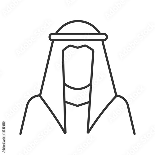 Sheikh silhouette linear icon