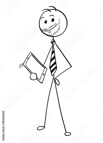 Conceptual Cartoon of Modern Businessman Individuality