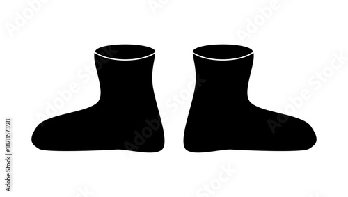 rubber boots silhouette , cartoon simple gumboots isolated on white background