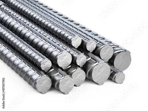 Reinforcements steel bars stack. Building armature.