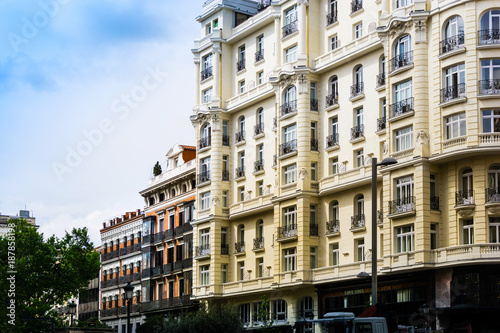 Traditional antique city building in Madrid