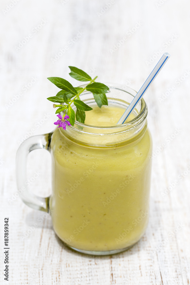Fresh smoothies from avocado, banana, mango and honey. Island Bali, Ubud, Indonesia Fresh smoothies from avocado, banana, mango and honey. Island Bali, Ubud, Indonesia