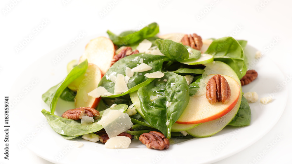 spinach salad with pecan and apple spinach salad with pecan and apple
