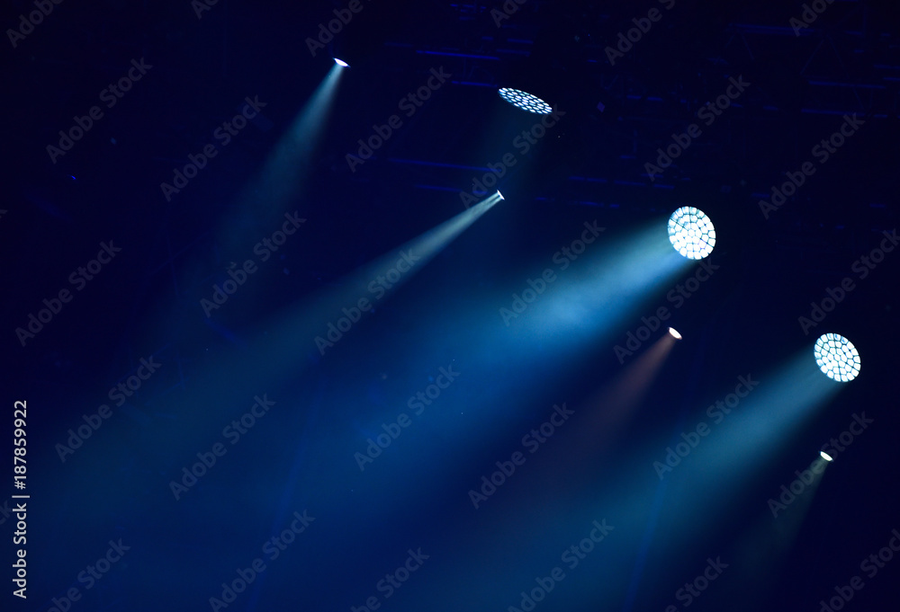 Blue stage lights - obrazy, fototapety, plakaty 