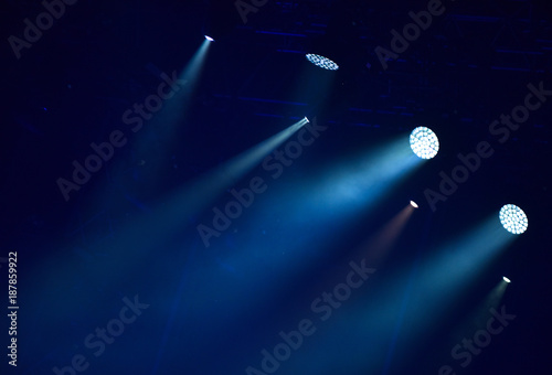Blue stage lights photo