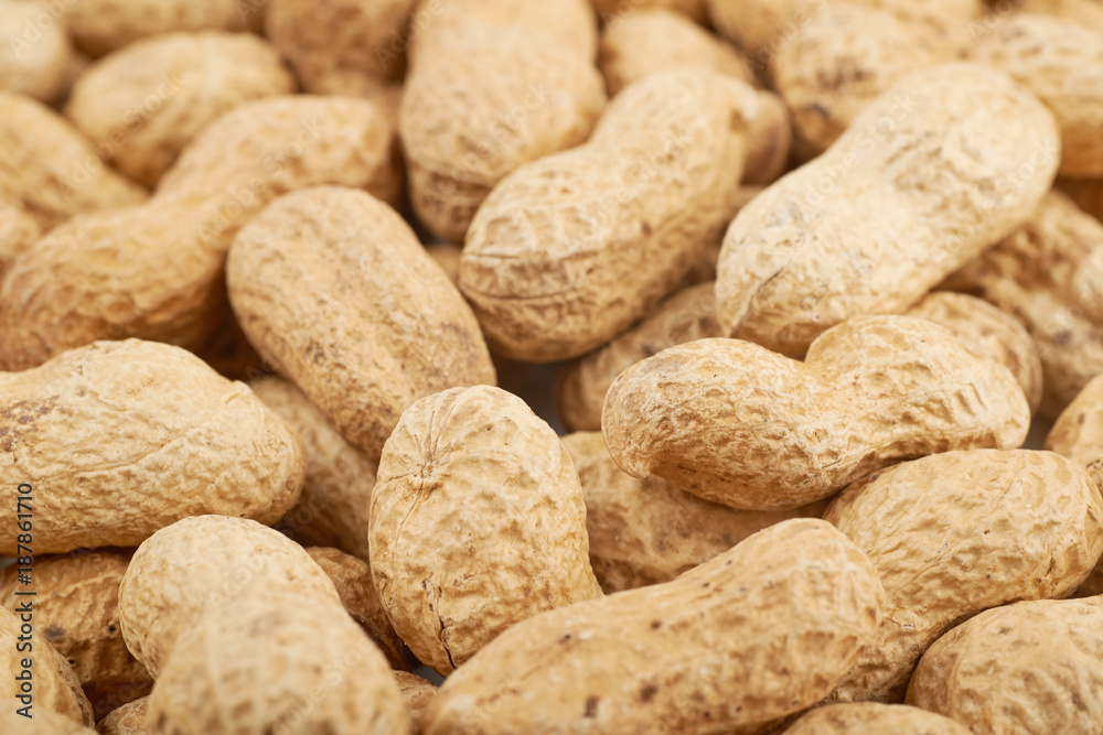 Surface coated with peanuts