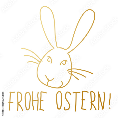 Frohe Ostern / goldener Osterhase