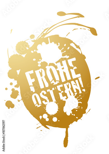 Frohe Ostern goldener Stempel 