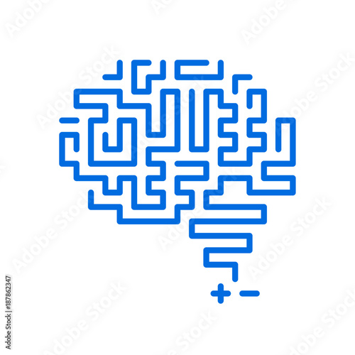 Abstract vector illustration of side view human brain